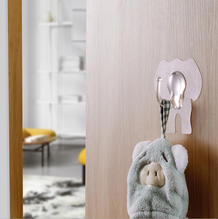 2 kpl läpinäkyvä norsu ovikoukku kylpyhuone keittiön koukut seinään itseliimautuva