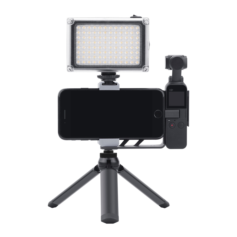 Trépied en métal pour Selfie, pour DJI Osmo Pocket/Pocket, 2 adaptateurs de support de téléphone, accessoires de caméra à cardan portable pliable