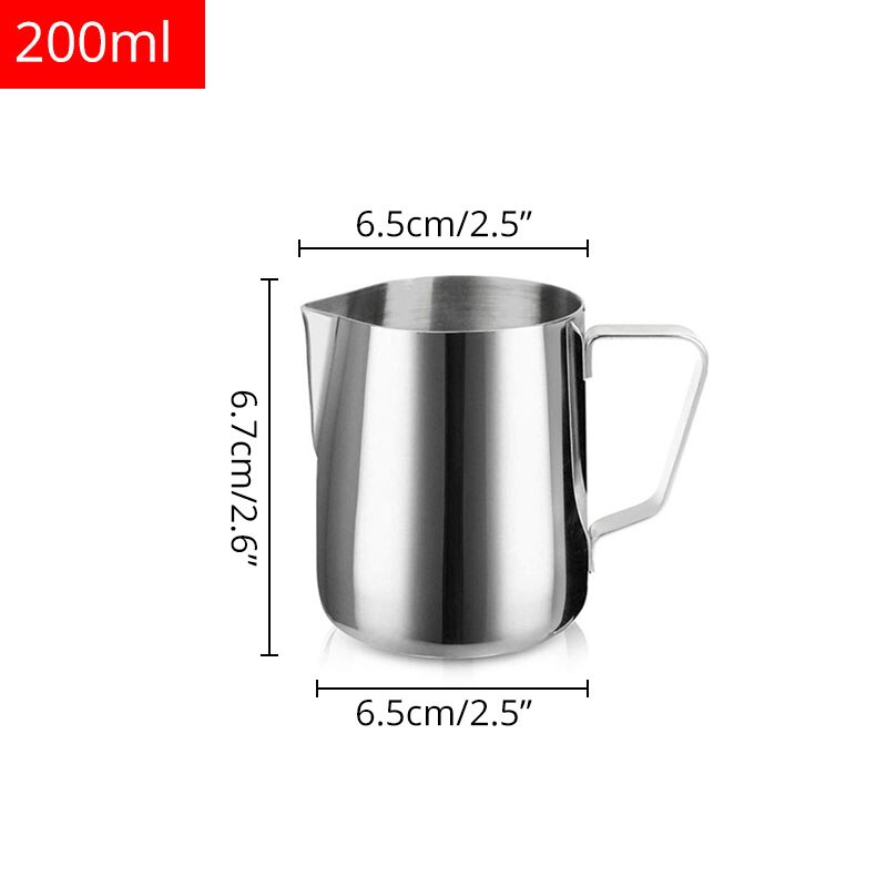 Rustfrit stål mælkekande, flødekande skumkop , 80/100/150/200ml mælkekop: 200ml