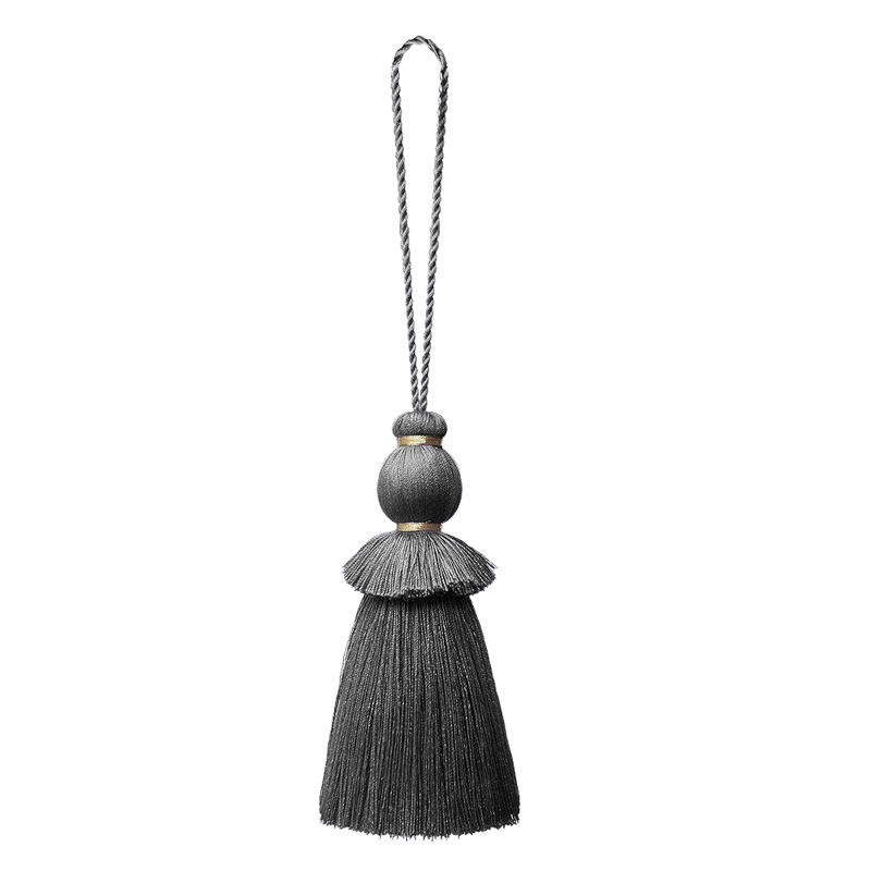 Borlas de cortina, borlas suaves y elegantes hechas a mano con lazo para cordón, accesorios DIY para almohadas de perilla de puerta de cortina.: Gris oscuro