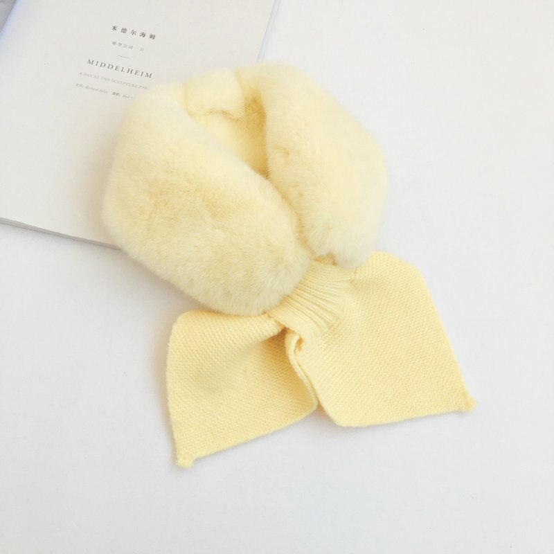 Soft Faux Fur Children Scarf Warm Winter Kids Scarfs for Girls Knitted Neck Warmer Kids Scarves Princess Collar 2-6Y