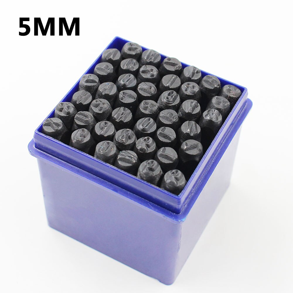 36Pcs Letter Punch Stamp Tool Alphanumeric Stamping Pressing Kit Leather Craft DIY Metal Steel Punch Stamp Seal Tool: size 5mm