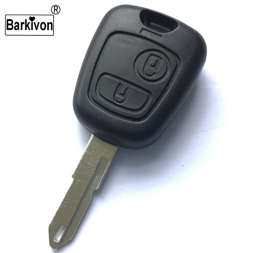 Barkivon 2 Twee Knop Vervanging Autosleutel Beschermhoes Shell voor Peugeot 106 107 206 207 307 406 407 Leeg sleutelhanger