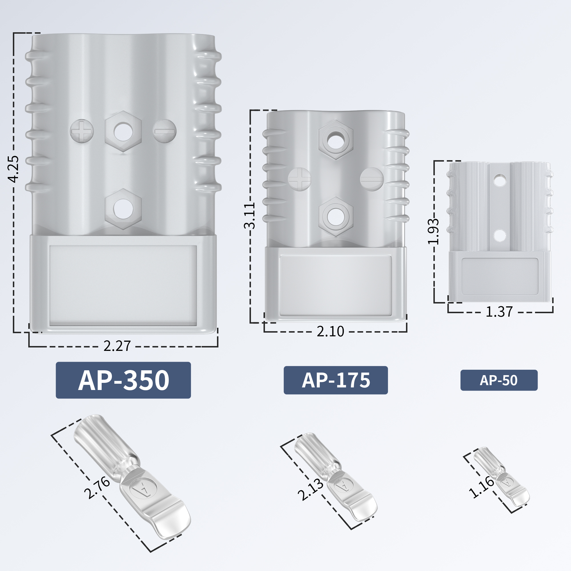 2Stck 50A 175A 350A Anderson Stecker Batterie schnell anschließen Trennen Stecker 600V Abschleppen Winde schnell anschließen Kabelbaum stecker
