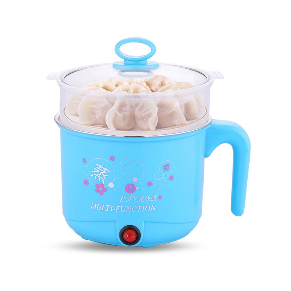 Electric NonStick Pan 2 Layers Kitchen Appliance Cooking Equipment Steamer Pot Portable Water Heaters Mini Cooker 1.8L