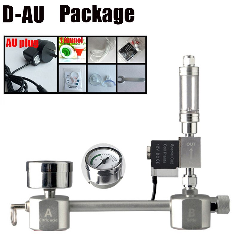 Akvarium  co2 regulatorsystem sett  co2 diffusorgenerator med ventilboble forstøver solenoid fisketank karbondioksid til planter: Dau