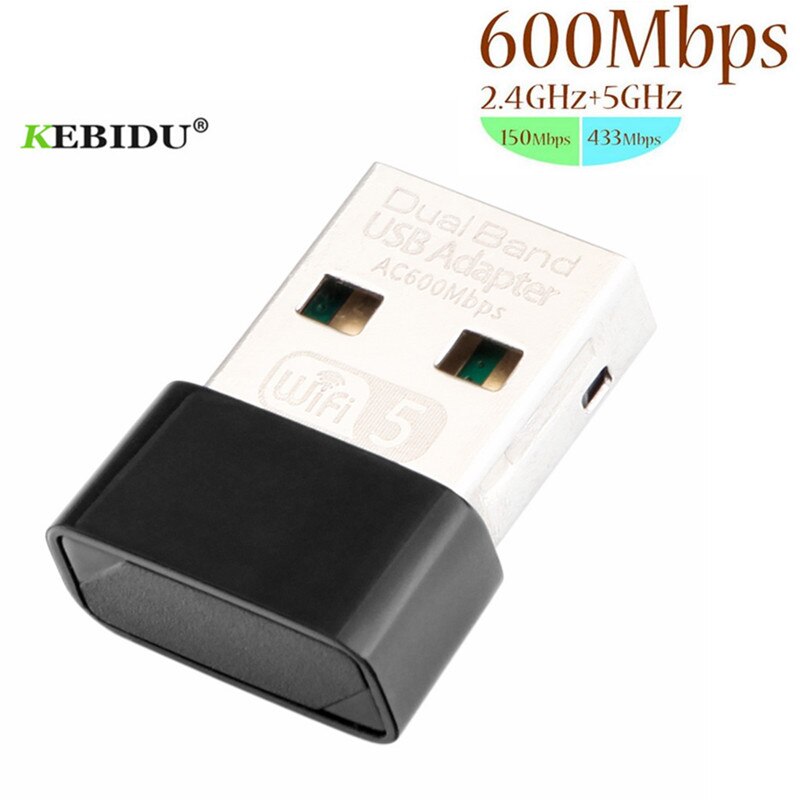 Kebidu 600 mbps usb wifi-adapter dual band 2.4 ghz 5 ghz wifi-antenne realtek rtl 8811 mini draadloze computernetwerkkaartontvanger