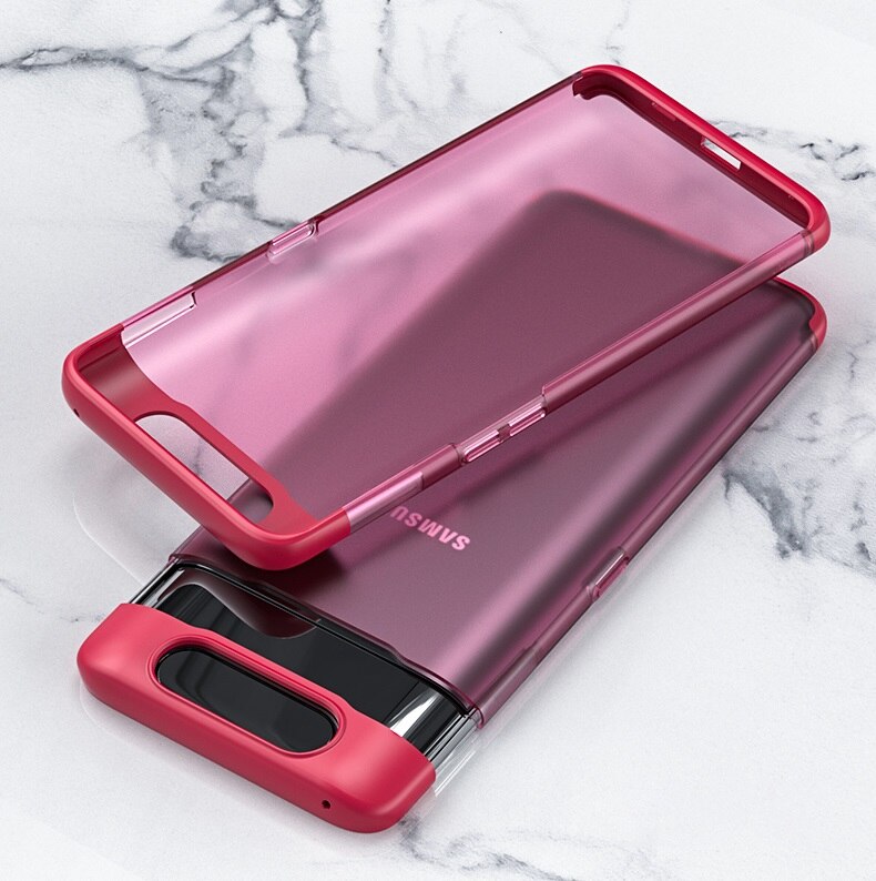 GKK Luxury Case for Samusng Galaxy A80 Case Translucent Hard PC Ultra Thin Matte Cover For Samsung A80 Case Coque Fundas: red