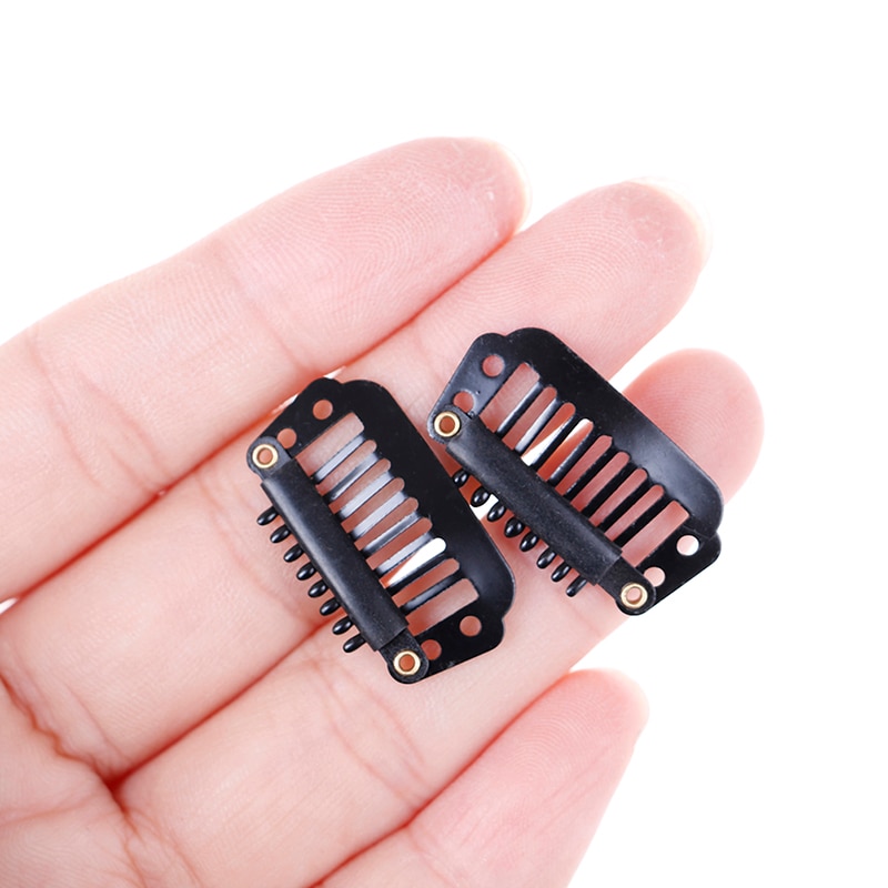 10/100 kpl 2.8cm u-lankamallista pidikettä, mustat peruukkikammat, metalliset kumiset peruukkipidikkeet hiustenpidennyksiin