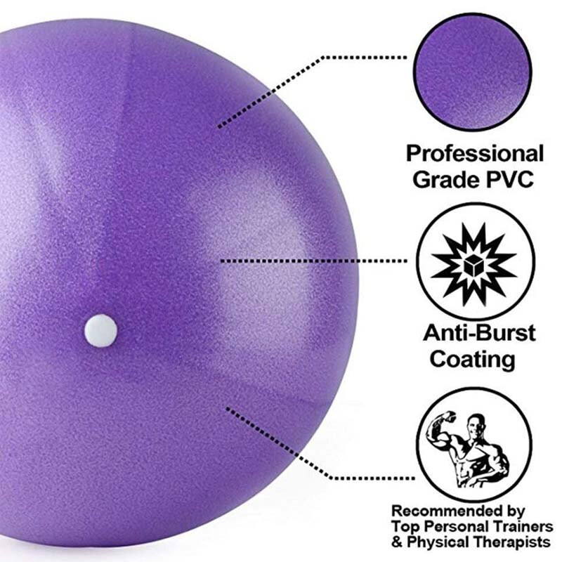 1pc mini-pilates- und yogabälle, 25cm übungsbälle für gymnastik, fitness, balance und stabilität, rutschfeste trainingsbälle, physiotherapie