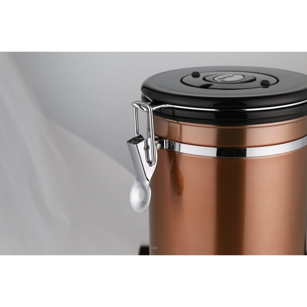 Sealed Tank Coffee Bean & Tea Sealed Can with Exhaust Valve Stainless Steel Sealed Tank Tea Leaf Cans Multifunction Food Jars