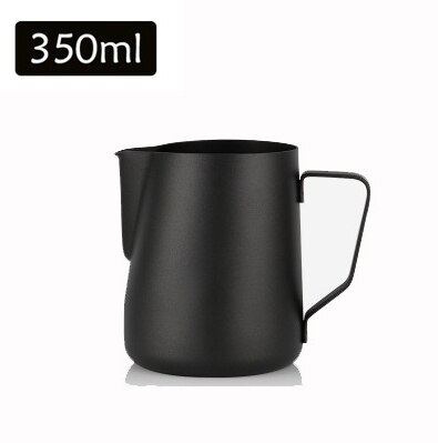 Stainless Steel Milk Frothing Pitcher Jug Espresso Steaming Pitcher with Scale for Cappuccinos &amp; Latte Art: 350ML Black
