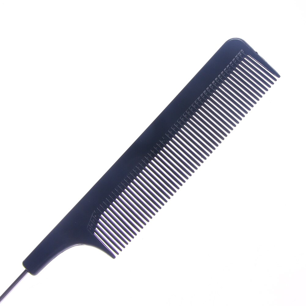 1PC Hair Styling Rat Tail Comb Fine-tooth Metal Pin Hairdressing Black Plastic Fine-tooth Hair Comb Beauty Tools Hair Brushes