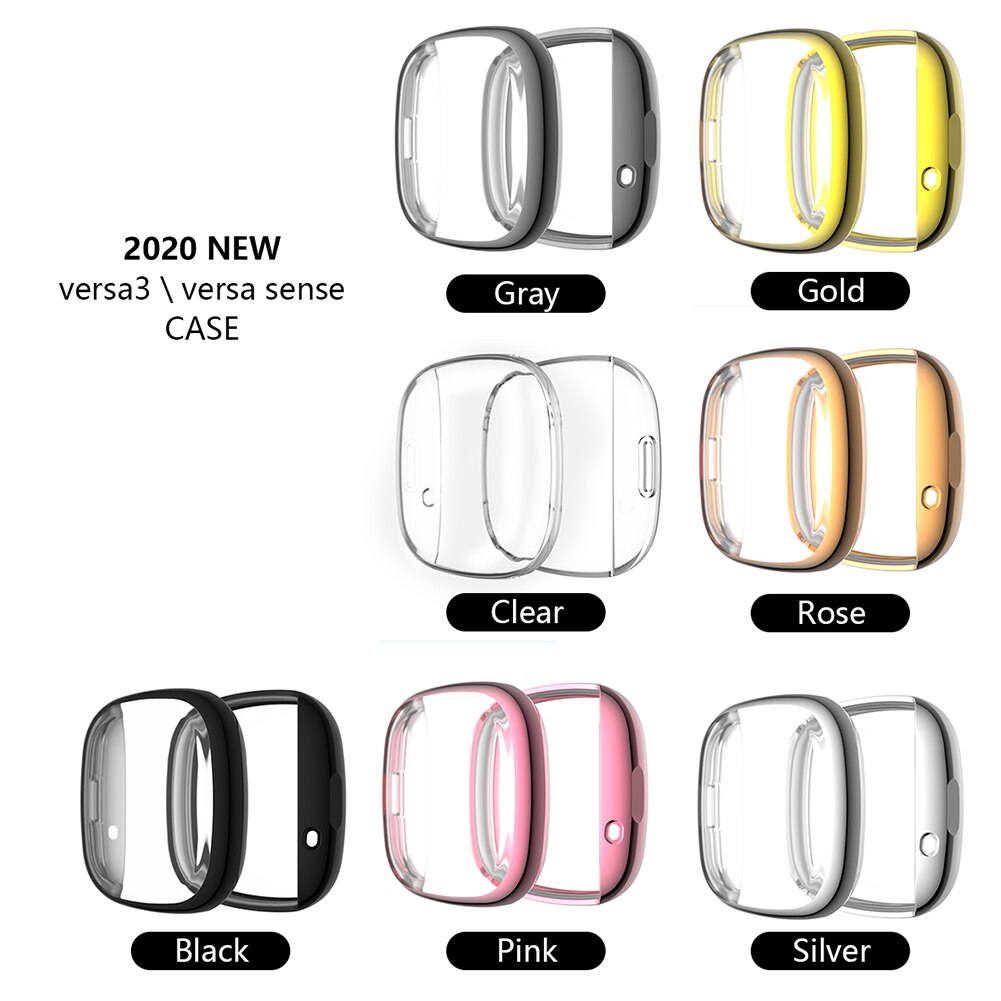 Screen Protector Voor Fitbit Versa 3/Fitbit Gevoel Lite Rondom Ultra Dunne Zachte Tpu Horloge Case Bumper protector