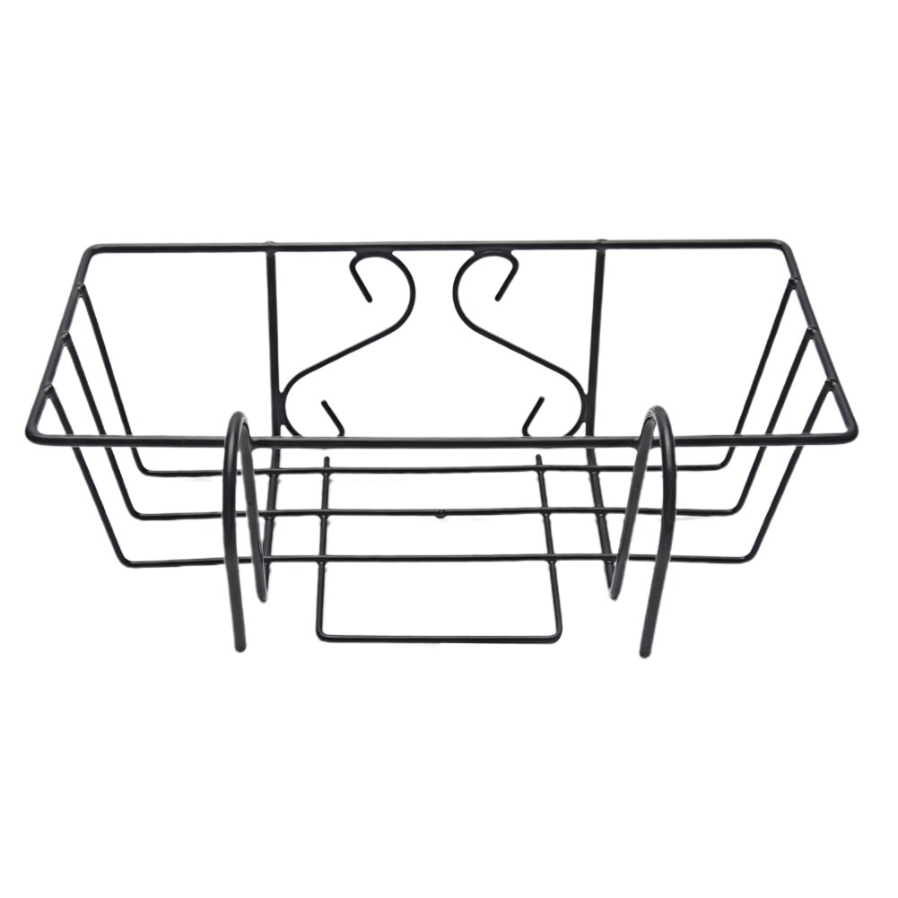 Iron Art Multifunction Display Stand Durable Home Porch Hanging Railing Fence Flower Pot Holder Storage Hanger Balcony Rack