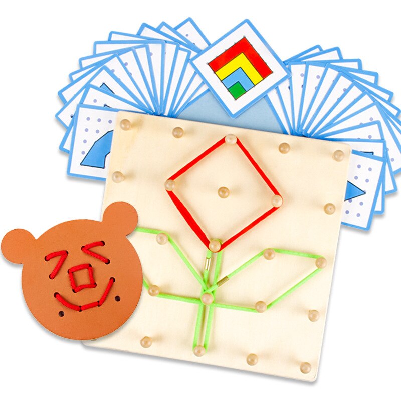 Kinderen Vorm Cognitie 3-6 Jaar Vroeg Leren Educatief Puzzel Dragen Touw Naaien Play Kit Grappig Speelgoed voor Kids