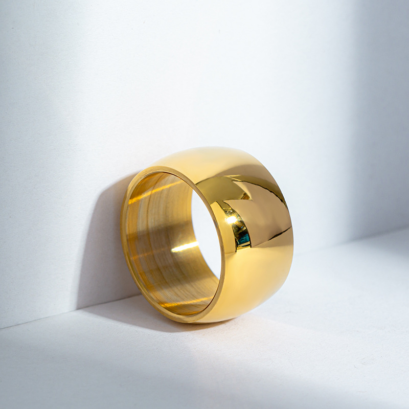 12mm enkle fingerringer i rustfritt stål til menn, punk-smykker, tilbehør, svart sølvfarge