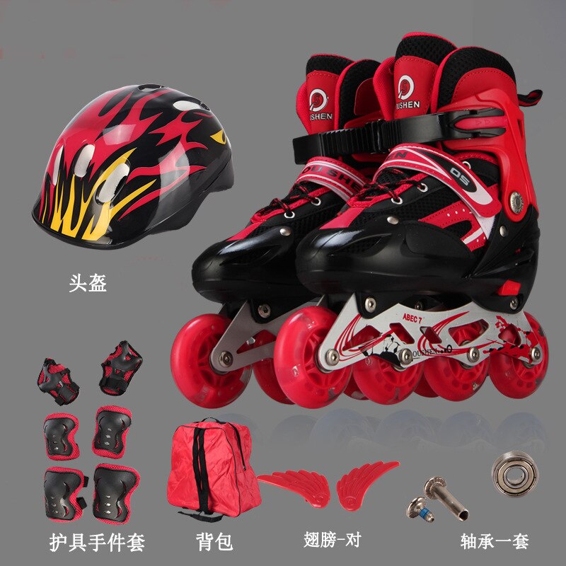 Adjustable full flash only single row roller skates outdoor roller skates four-wheel practice roller skate set
