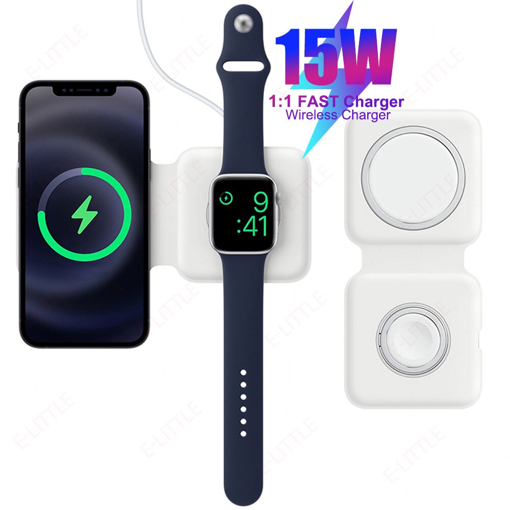 2 In 1 Q500 Überzug Magnetisch Drahtlose Ladegerät Für iPhone 12 Pro Max Mini Qi Standard Tragbare Magnet Lade Für iWatch