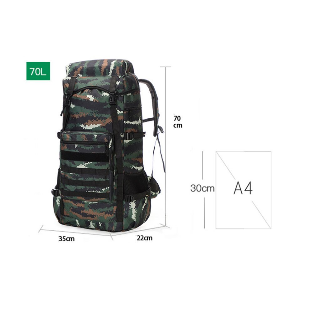 1Pc Rugzak Camouflage Waterdichte Grote Capaciteit 70L Rugzak Schoudertas Opslag Pouch Outdoor Tas