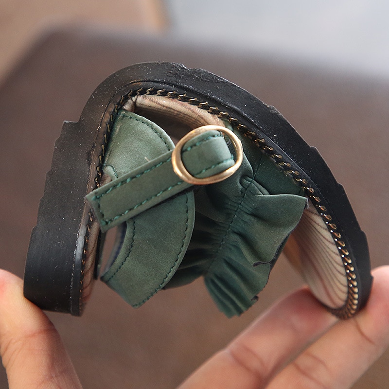 Princess Sandal Flower PU Flat Open Toe Casual Sandal Princess Birthday Party Sandals Shoes For Kids Girl