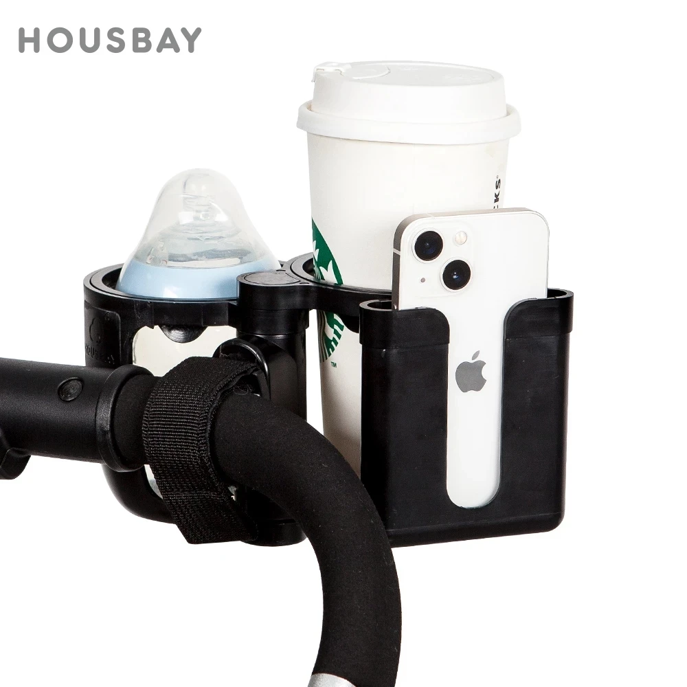 Kinderwagen Bekerhouder Telefoon Ondersteuning Melkfles Drinken Bekerhouder Conversie 2 Kopjes Voor Universele Kinderwagen Kinderwagen Accessoires