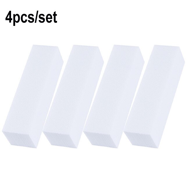 10/4/1 Pcs Roze Form Nail Buffers Bestand Voor Uv Gel White Nail File Buffer Blok Polish pedicure Schuren Nail Art Tool: 4pcs white