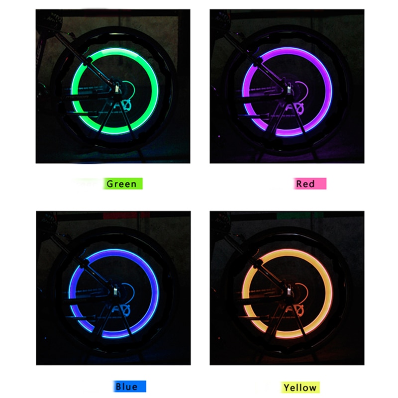 Zacro Bike Light With Battery Tyre Valve Caps Wheel Spokes Led Light Bike Lights Mountain Road Bike Bicycle Lights