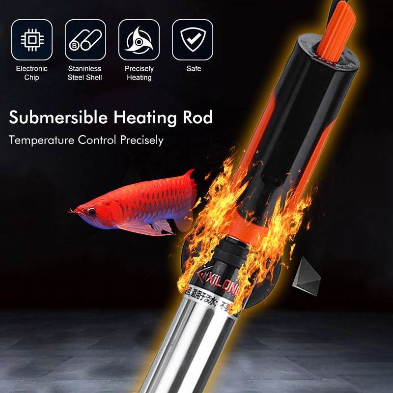 50/100/200/300/500W Aquarium Heater Rod Stainless Steel Temperature Adjustable Auto Thermostat Fish Tank Submersible Heating Rod