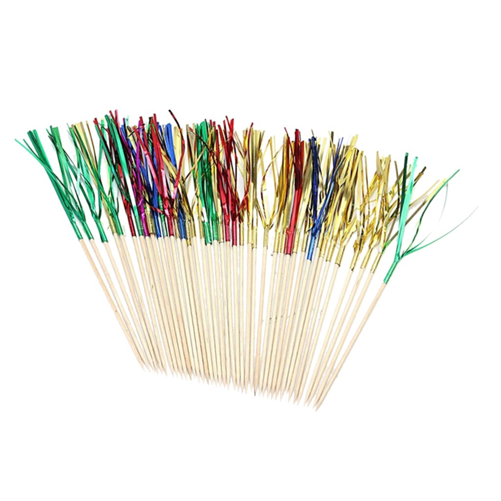 50 Stuks Handgemaakte 6 ''Kleurrijke Cocktail Sticks Sandwich Fruit Tandenstokers Cocktail Picks Feestartikelen