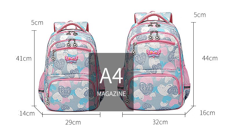 Dzieci 1-6 klasy szkolne plecaki dla dziewcząt z miłosnym nadrukiem wodoodporne torby robić szkoły podstawowej dzieci student plecak Mochila Escolar