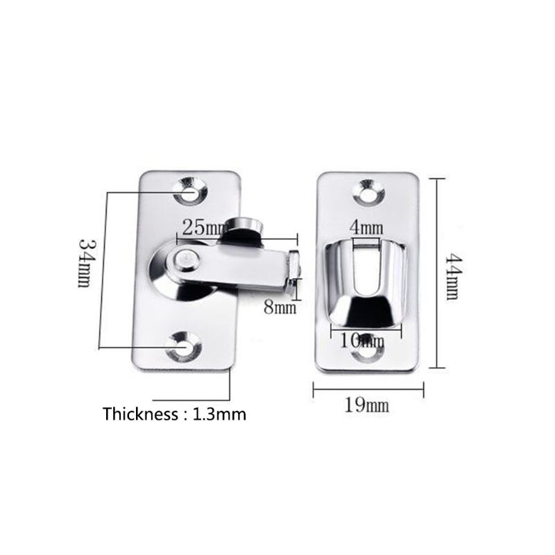 Stainless Steel 90 Degree Right Angle Buckle Hook Door Lock Bolt for Sliding Door Latch Bar Window Home Furniture Hardware