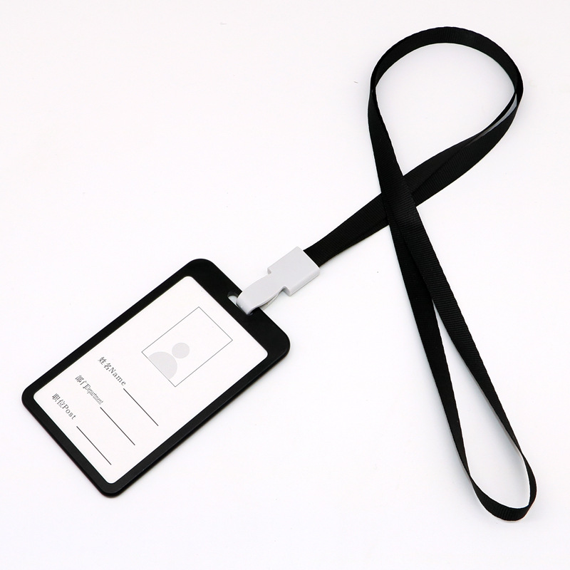 Verticale lanyards van aluminiumlegering, set zakelijke visitekaartjes, id-badgehouders, metalen zakelijke koffer