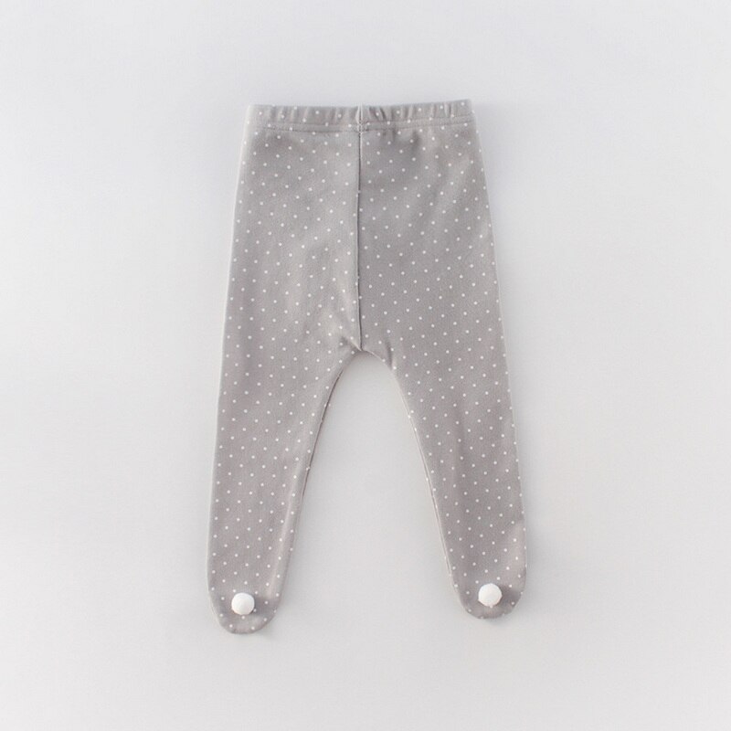 2022 neue Frühjahr Kinder Mädchen Jungen Leggins Beige Grau Apricot Dot Pompom Große PP Strumpfhosen Strümpfe Bebe Hosen Baumwolle Kleidung e5028: grey / 80cm 12-18Months