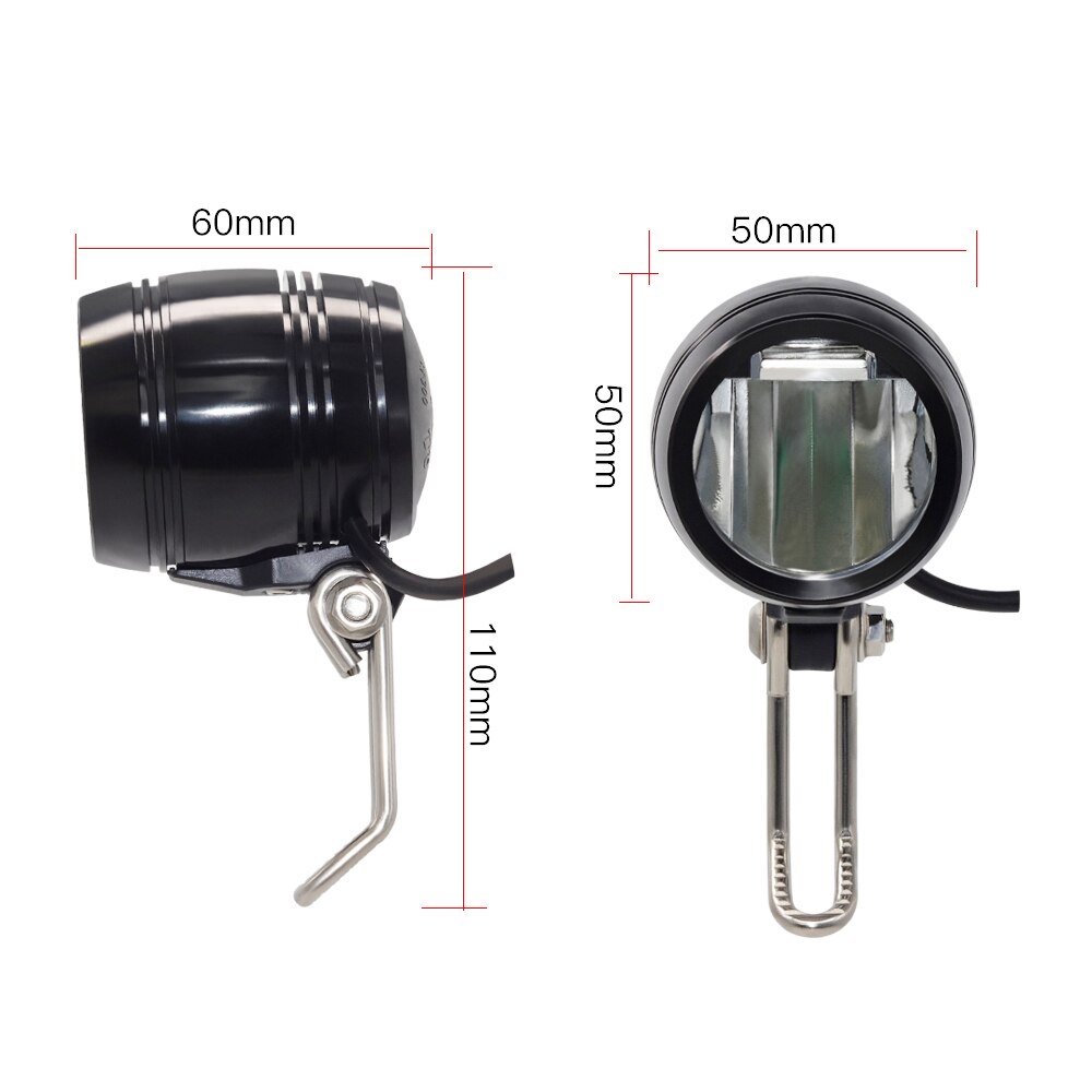 WEXPLORE Ebike Koplamp Ingebouwde Luidspreker Ingang 24V 36V 48V 100Lux LED Licht E Fiets Lamp Elektrische Fiets scooter Onderdelen