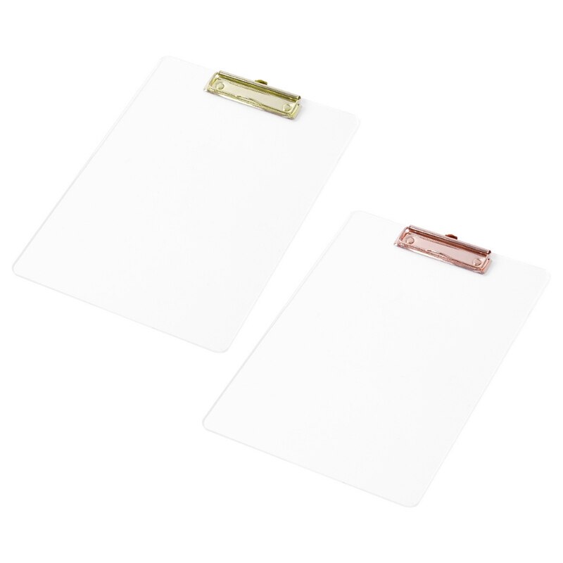 Multifunctional Araylic A4 File Clipboard Vertical Clipboard with Metal Page Clips Large Capacity Durable Portable D5QC