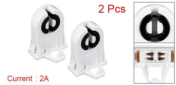 uxcell 2-10pcs 2A T8 Socket G13 Base Fluorescent Lamp Holder Light Accessory Parts White