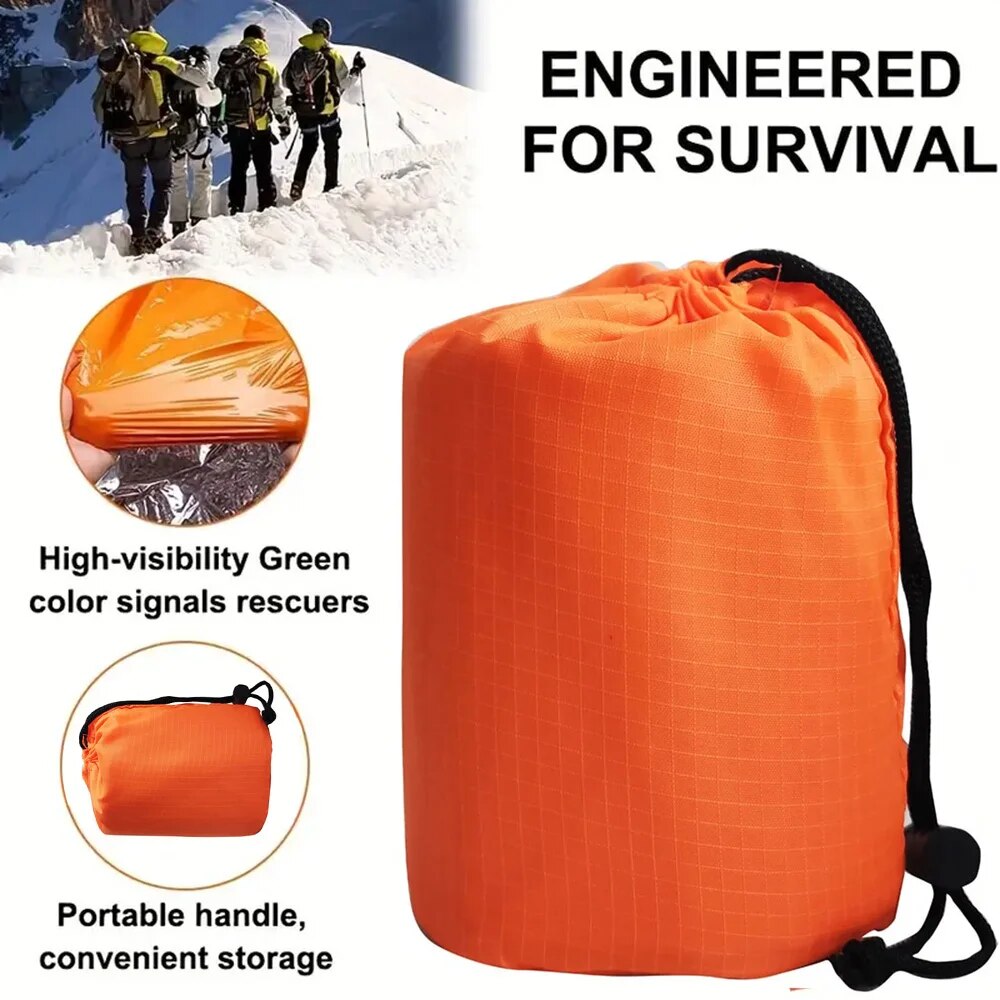 Sac de couchage d'urgence, couvertures thermiques en Mylar Ultra imperméables, sac de couchage de survie léger, garde au pour le Camping et la randonnée