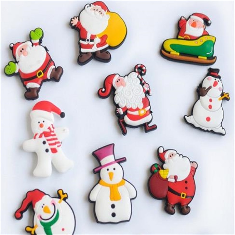 5Pcs/set Lovely Christmas Refrigerator PVC Magnetic Cartoon Snowman Reindeer Fridge Magnets Santa Claus Tree Fridge Magnet