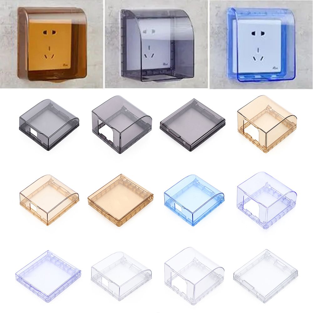 86 Type Self-Adhesive Wall Socket Waterproof Box Electric Plug Cover Bathroom Wall Switch Protection Cover Socket Box