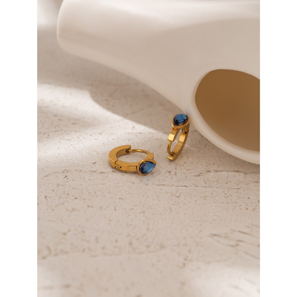 Yhpup luxo strass olho brincos de aço inoxidável conjunto jóias temperamento metal 18 k banhado brincos femininos requintado kolczyki
