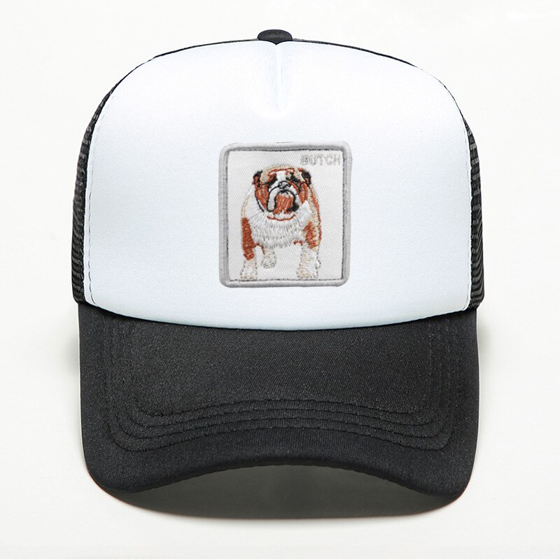 Mode Hond Bulldog Afdrukken Baseball Caps Mannen Vrouwen Hip Hop Caps Snapback Trucker Buiten Sport Verstelbare Ademend Mesh Hoed: color 5