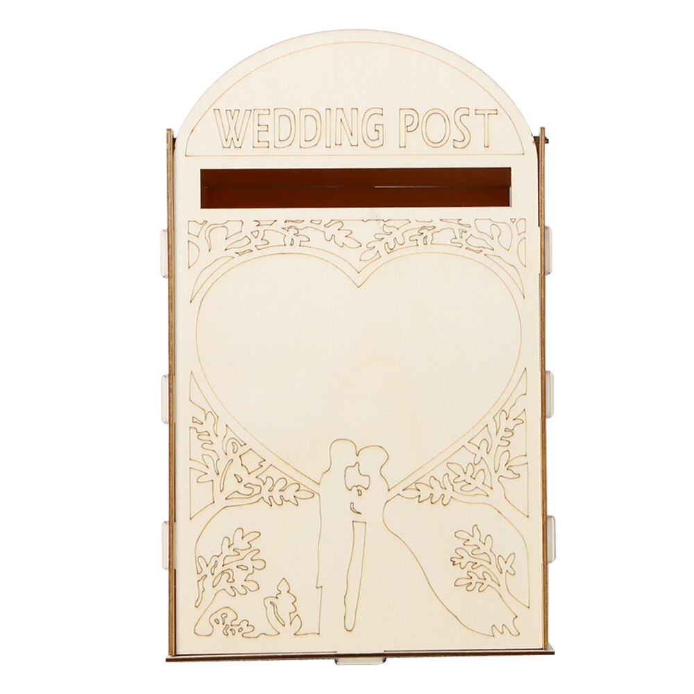 Træ dekoration romantisk bryllup mr & fru postkasse med en nøgle