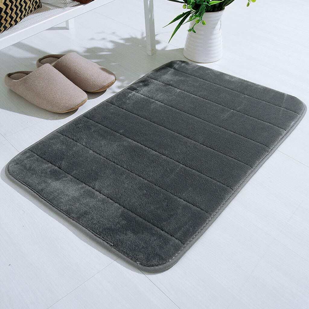 40x60cm Absorberende Zachte Memory Foam Mat Bad Badkamer Slaapkamer Vloer Douche Tapijt Tapijt Decor microfiber memory foam: Gray
