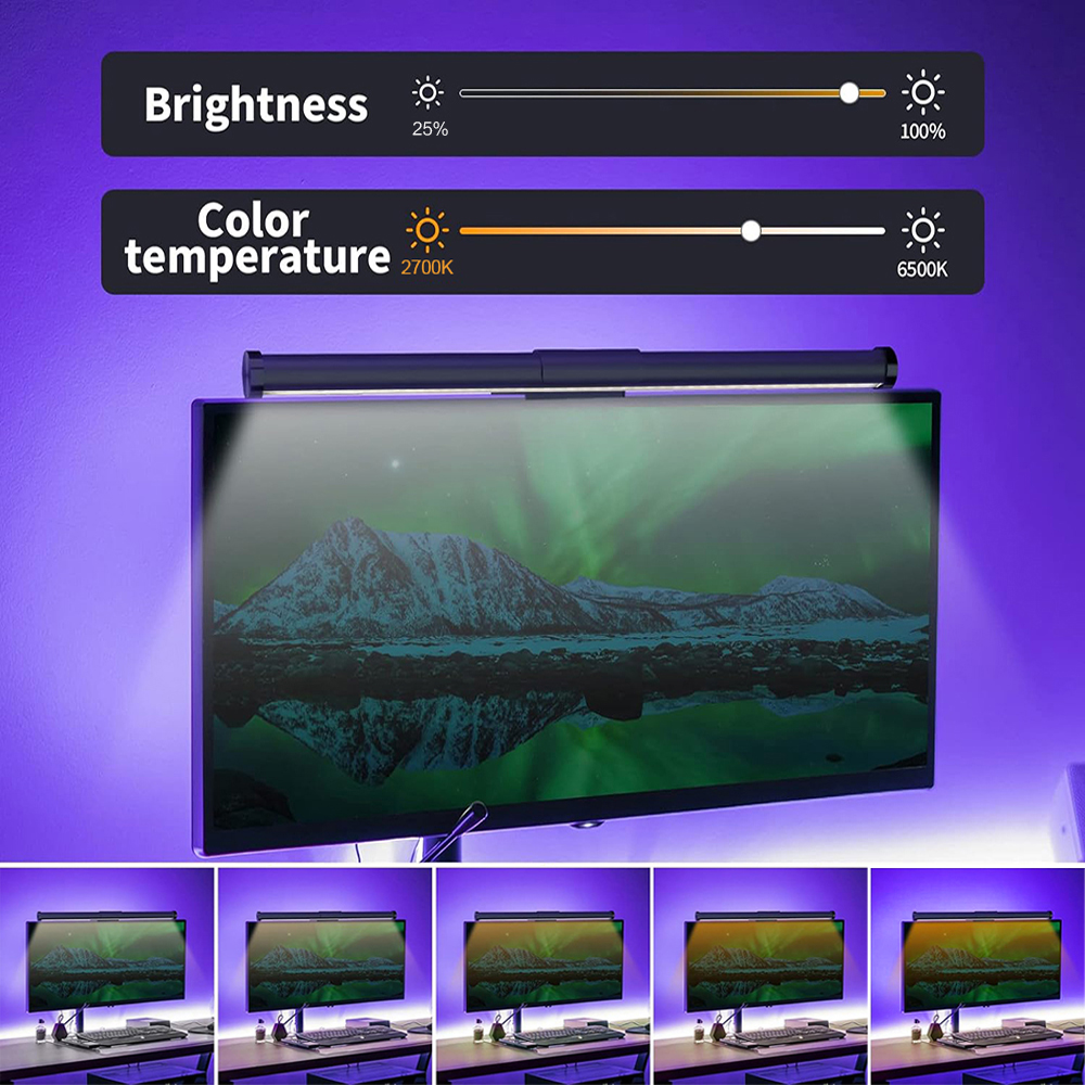 Wiscolor LED-computermonitor lichtbalk met afstandsbediening oogzorg tafellamp dimbaar scherm lichtbalk geen schittering thuiskantoor gaming