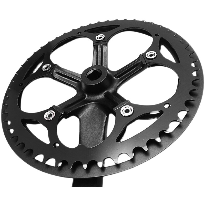 52T Folding Bike Crank Set Single Speed BCD 130 Bicycle Crankset 170mm Tooth Plate CNC Protect Cover Bike Crank Set Sprocket