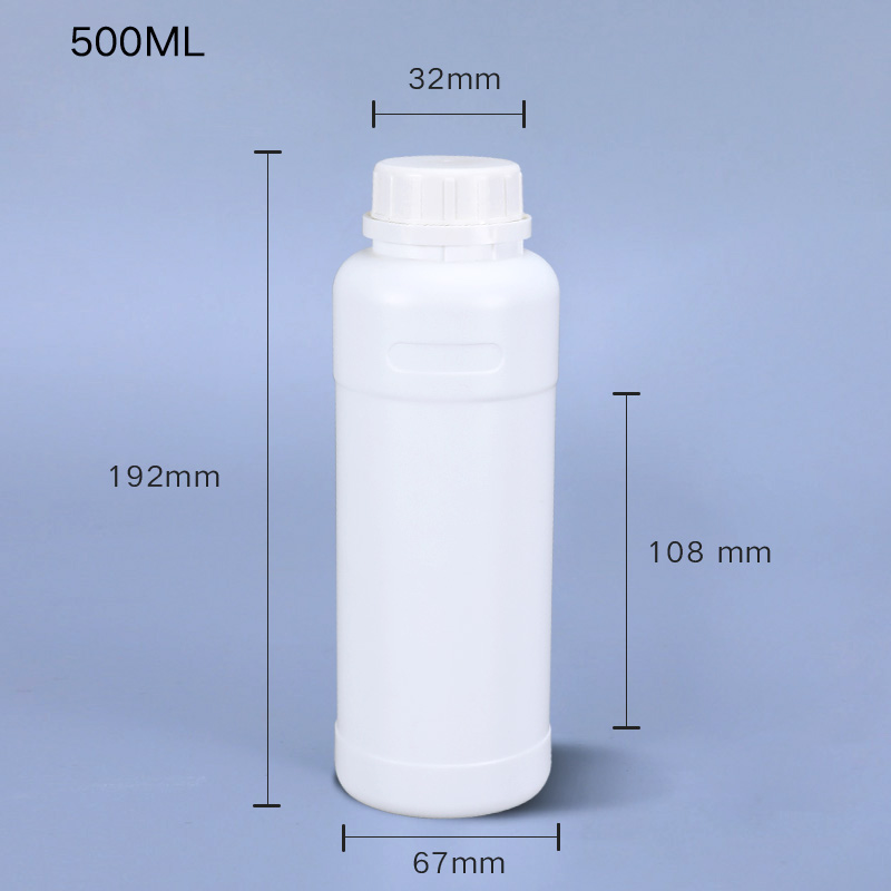 Leere plastik flaschen für Flüssige Chemische Reagenzien HDPE behälter Kosmetische lotion lagerung flaschen Lebensmittel Grade: 500ml white