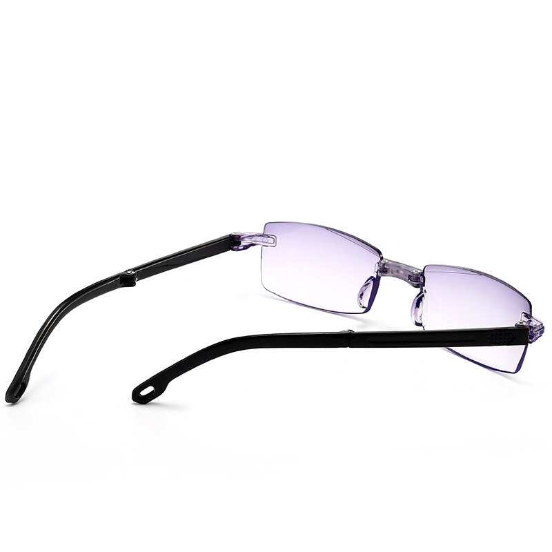 Männer und frauen faltbare lesebrille Anti-blau licht rahmenlose lesebrille Computer gläser mit Kasten dioptrien + 100 zu + 400