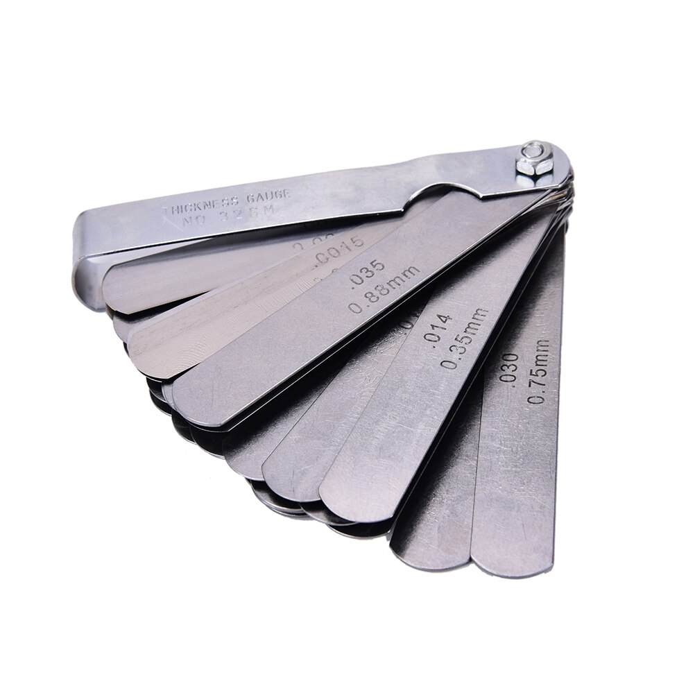 1 set metriskt imperialistiskt mått tune up gap blade tool gitarr 32 blad feeler gauge set