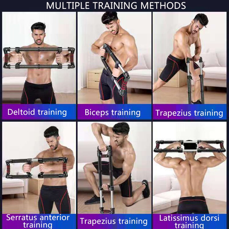 Expansor de pecho de fuerza de brazo, dispositivo de agarre de mano ajustable de dos vías para hacer ejercicio, Power Spring Power Twister
